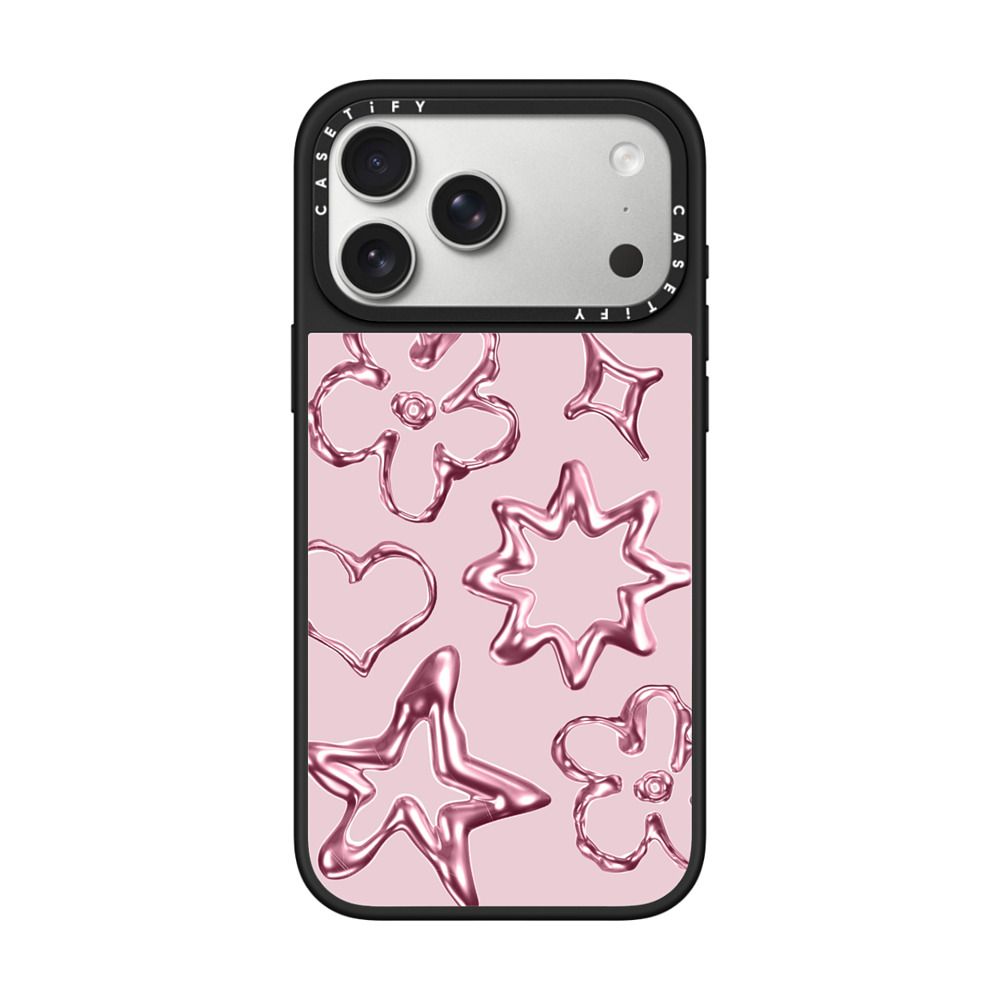 Chrome Doodles - Soft Blush iPhone Case