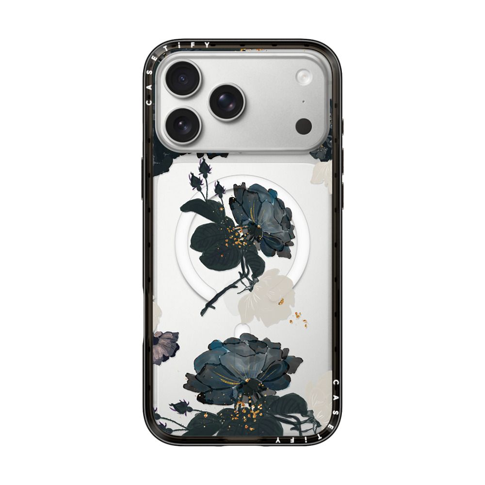 White and Black Floral iPhone Case