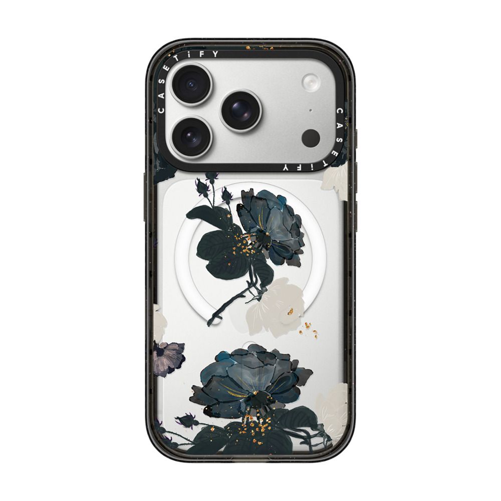 White and Black Floral iPhone Case