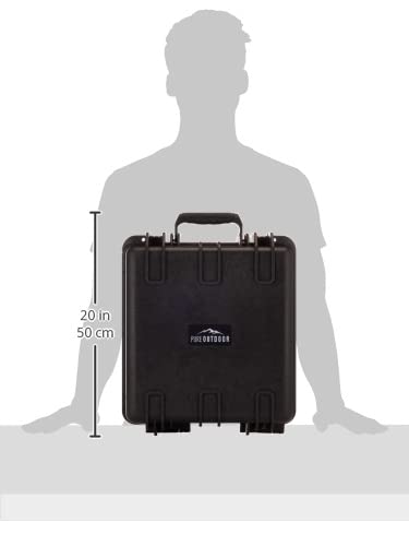 Monoprice 112678 Weatherproof/Shockproof Hard Case - Black IP67 level dust and water protection up to 1 meter depth with Customizable Foam, 8.5" x 7.1" x 4"