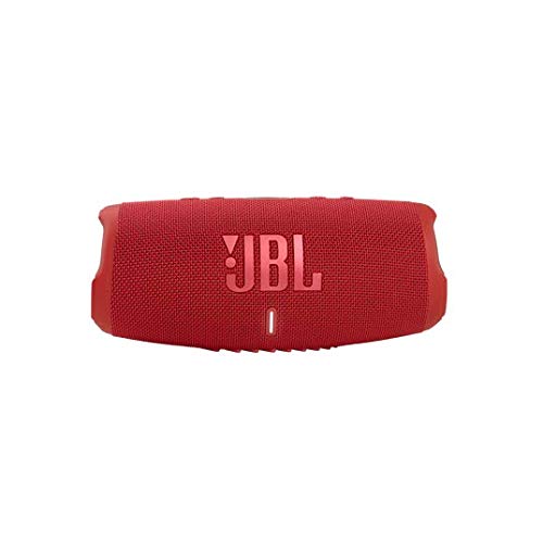 JBL Charge 5 Waterproof Portable Speaker with Built-in Powerbank and gSport Carbon Fiber Case (Red)