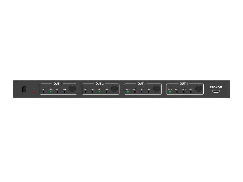 Monoprice Blackbird 4K 4x4 HDMI Matrix, 18G, 4K@60Hz, YCbCr 4:4:4, EDID, 4K to 1080p Downscaler, IR, HDR, HDR10, HDR10+, Black (143623)