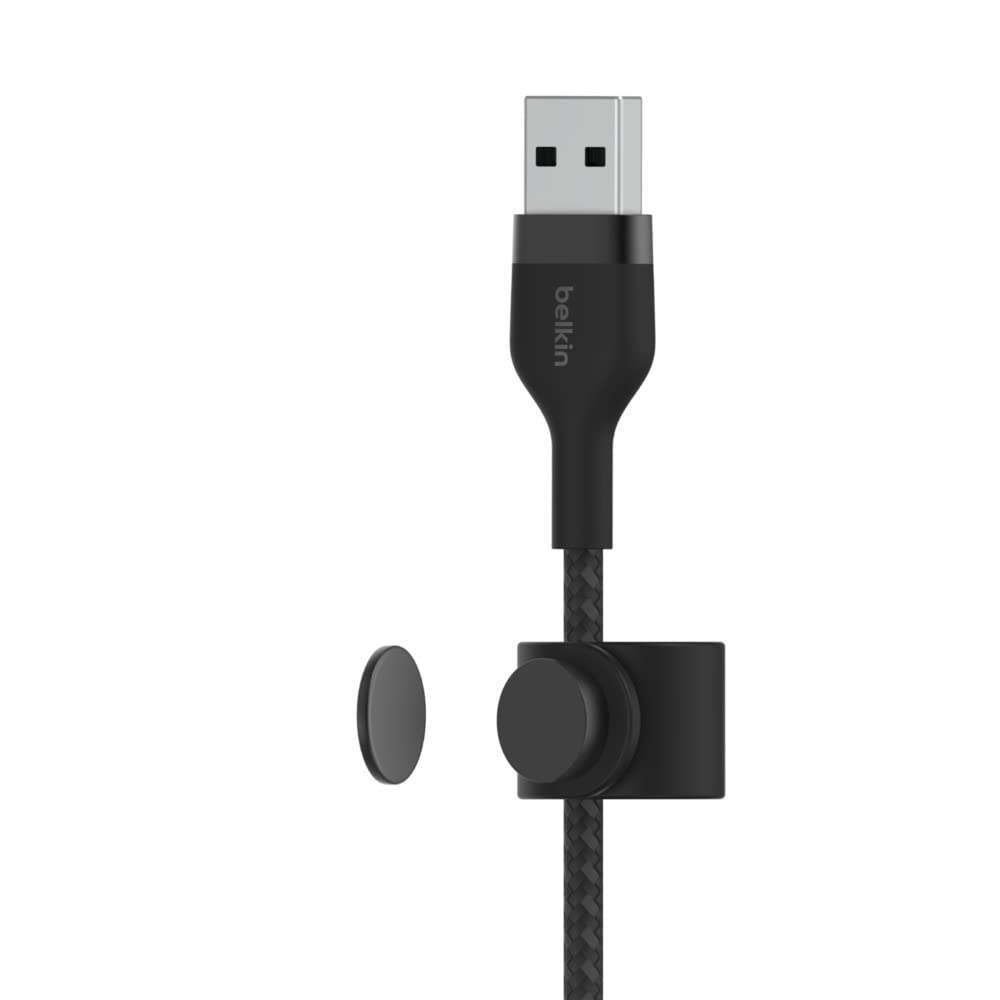 Belkin BoostCharge Pro Flex Braided USB Type A to Lightning Cable (1M/3.3FT), MFi Certified Charging Cable for iPhone 14/14 Plus, 13, 12, Pro, Max, Mini, SE, iPad and More - Black