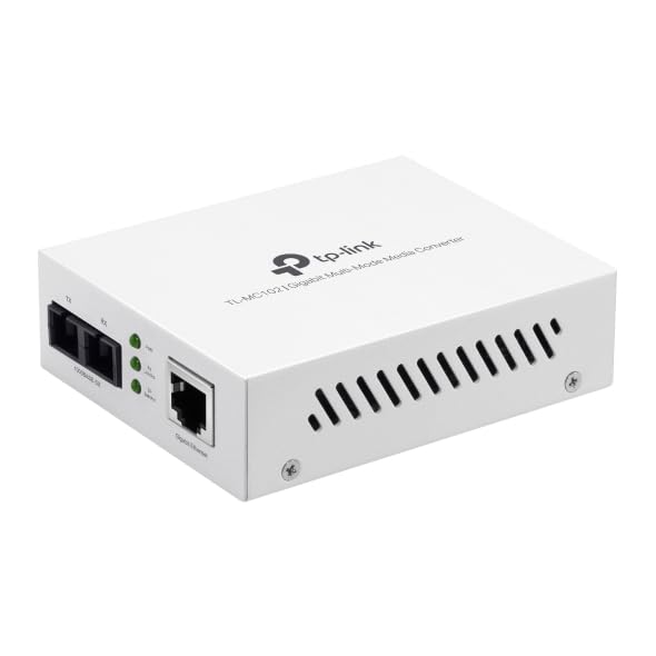 TP-Link Gigabit SFP to RJ45 Fiber Media Converter TL-MC102 Fiber to Ethernet Converter 10/100/1000Mbps RJ45 Port to 1000Base-XX Multi-Mode Fiber, White
