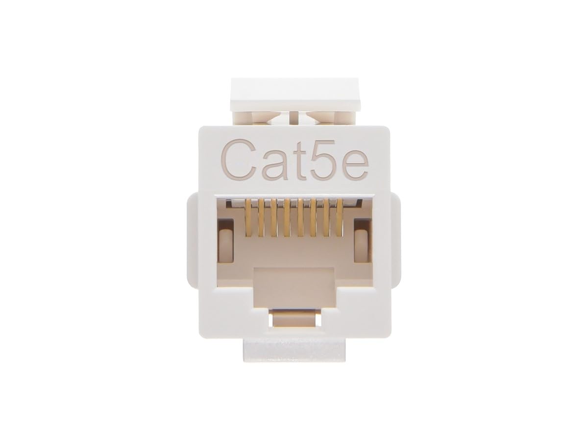 Monoprice Cat5e Inline Coupler Type Keystone Jack, White (107302)