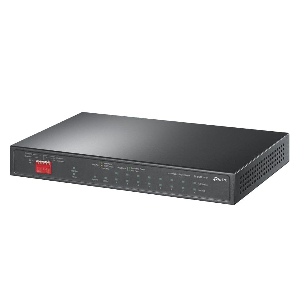 TP-Link TL-SG1210PP, 8 Port Gigabit PoE Switch, 6 PoE+ & 2 PoE++ Ports 123W