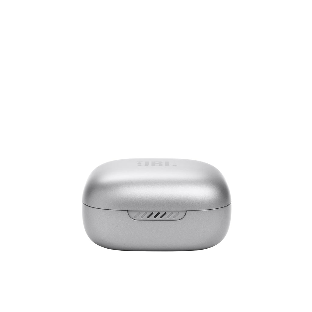 JBL Live Free 2: 35 Hours of Playtime, True Adaptive Noise Cancelling, Smart Ambient, and beamforming mics (Silver), Small