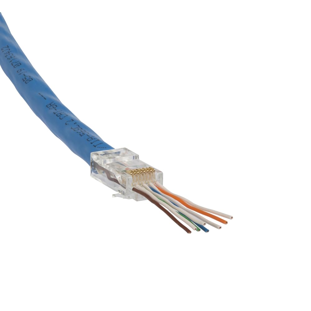 Klein Tools VDV826-704 Modular Data Plug for CAT6A and Larger Diameter CAT6 Indoor or Outdoor Ethernet Cable, 50 Pack