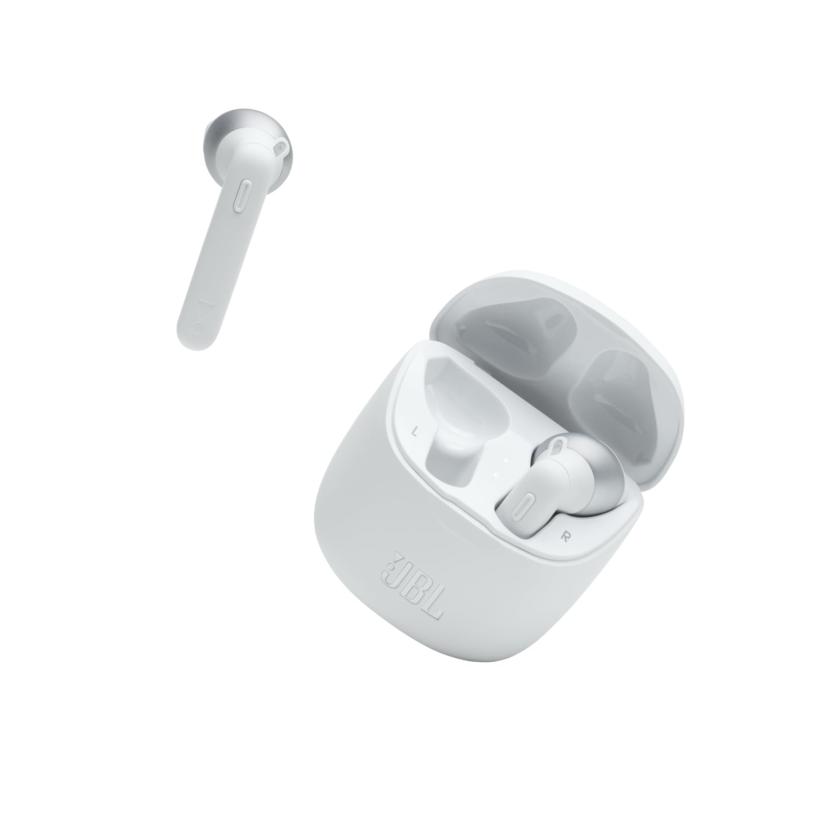 JBL Tune 225TWS True Wireless Earbud Headphones Pure Bass Sound, Bluetooth, 25H Battery, Dual Connect, Native Voice Assistant (White)