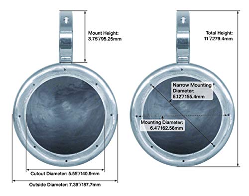Pair Rockville MAC65B 6.5" Aluminum Wakeboard Tower Speaker Pod Enclosures, Black
