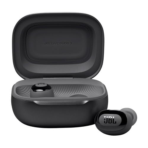JBL Live Buds 3 - True Wireless Noise-Cancelling Earbuds, 40hr Playback, Wireless Charging, 6 Mics for Calls, Multi-Point Connect, IP55 Water & Dust Resistant (Black)