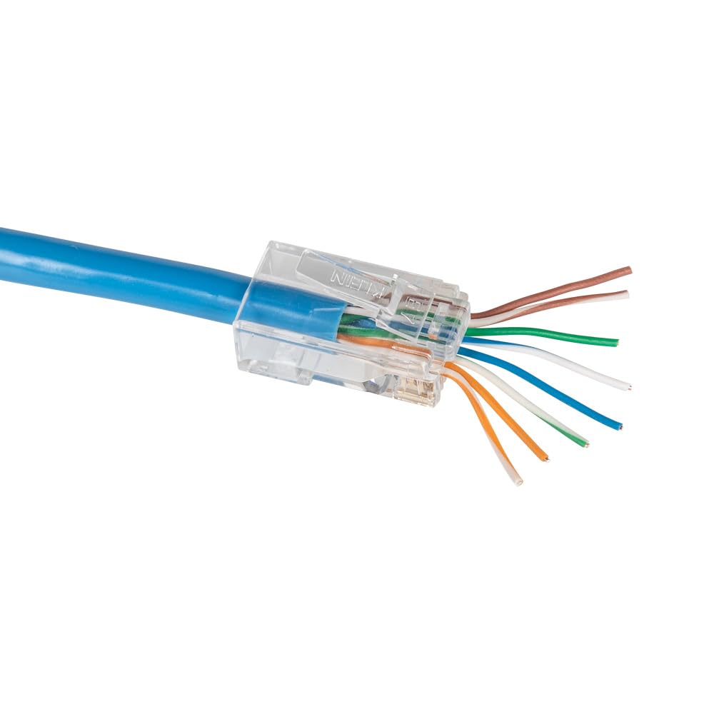Klein Tools VDV826-704 Modular Data Plug for CAT6A and Larger Diameter CAT6 Indoor or Outdoor Ethernet Cable, 50 Pack