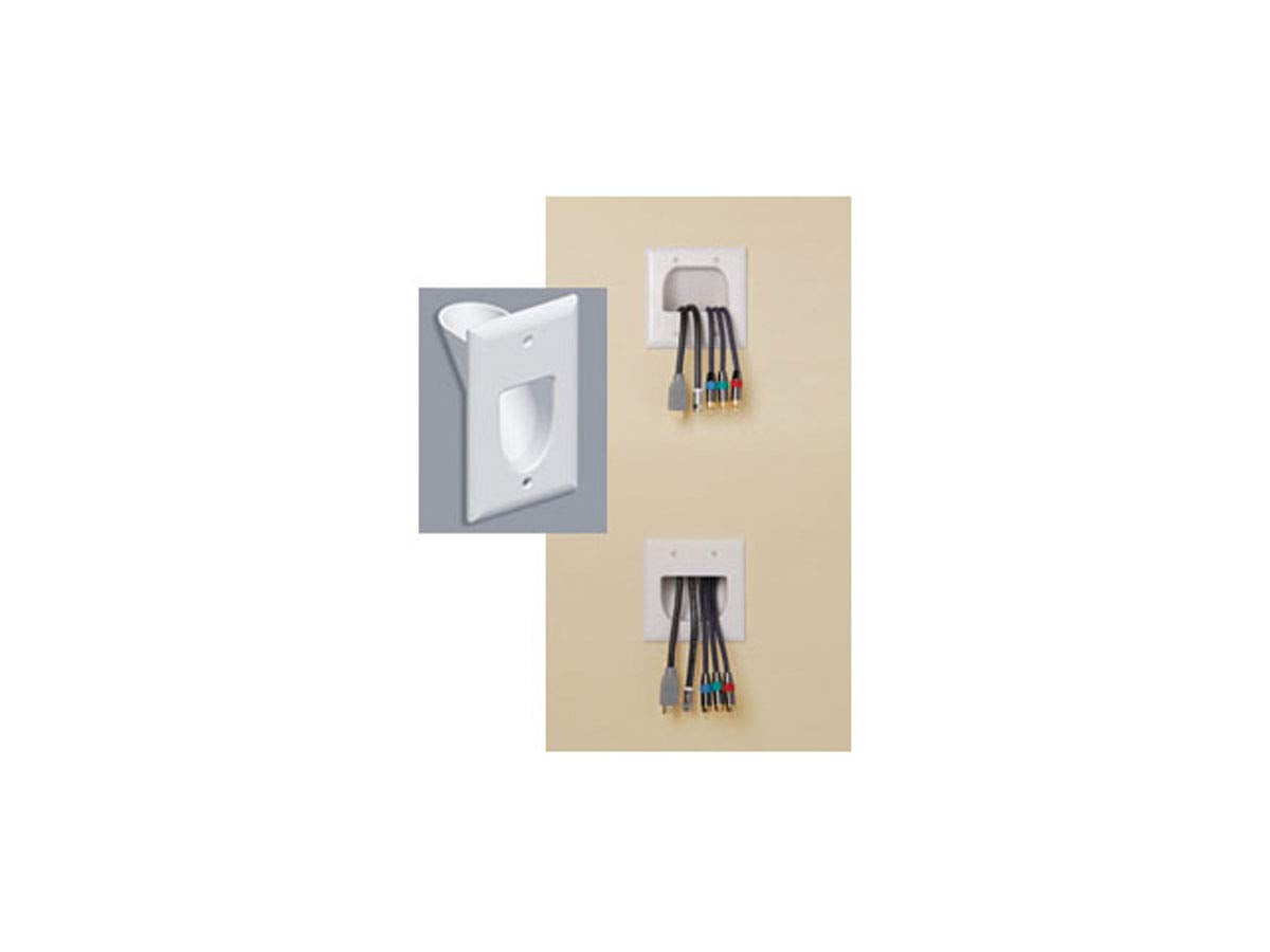 Monoprice 104001 Recessed Low Voltage Cable Wall Plate, 2-Gang, White
