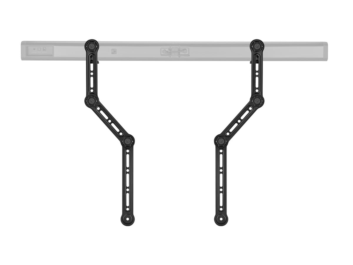 Monoprice Soundbar TV Mounting Brackets, Adjustable Arms for max 90‑in TV with L‑Shaped Brackets, Fits Most Soundbars Up to 33lbs., Easy Installation