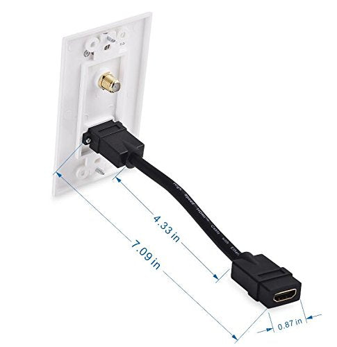 Cable Matters HDMI Wall Plate with Coax Outlet (Coax Wall Plate) in White