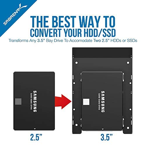 SABRENT 2.5 Inch to 3.5 Inch Internal Hard Disk Drive Mounting Bracket Kit (BK-HDDF)