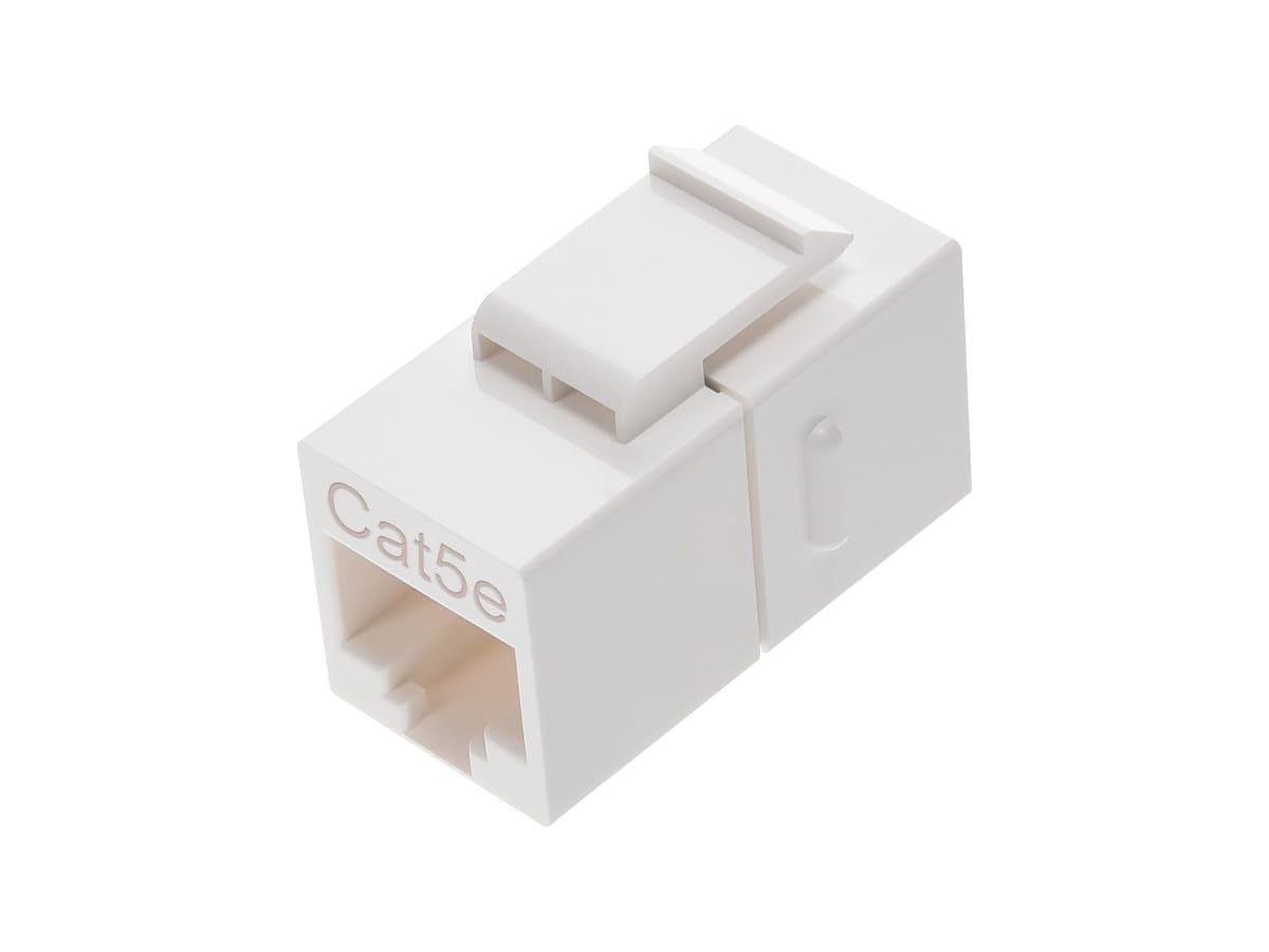 Monoprice Cat5e Inline Coupler Type Keystone Jack, White (107302)