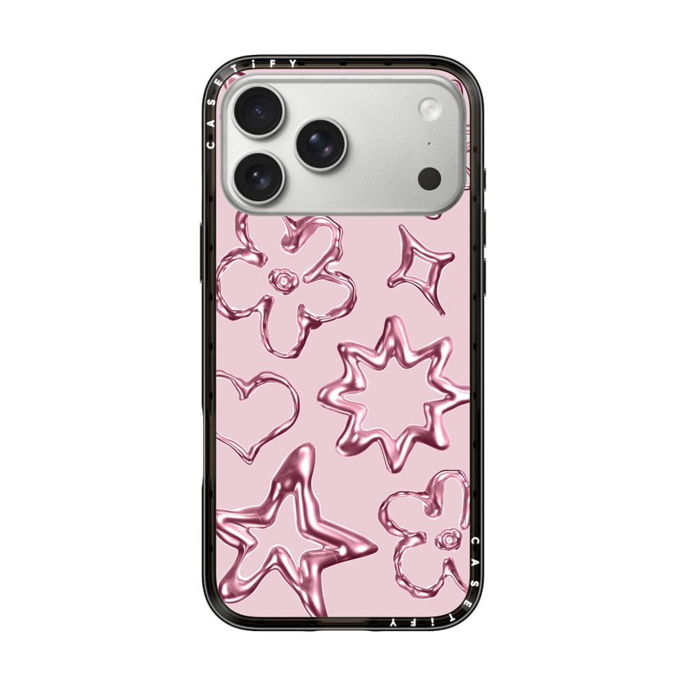 Chrome Doodles - Soft Blush iPhone Case