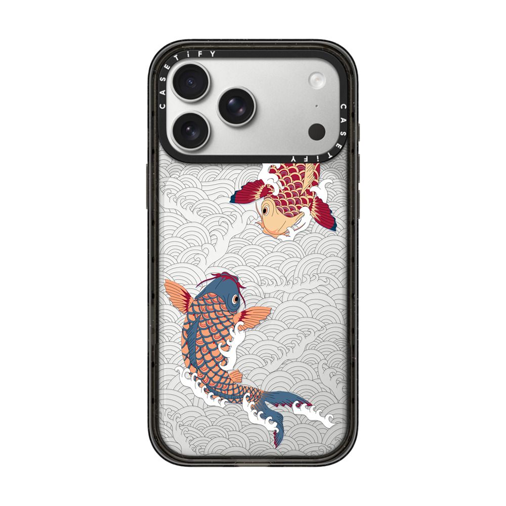 koi fish Japanese tattoo style transparent pattern iPhone Case