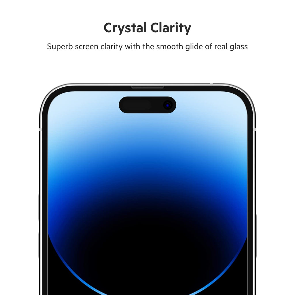 Belkin UltraGlass iPhone 14 Pro Max Screen Protector, AntiMicrobial-Treated, Easy Bubble Free Application with Included Installation Guide Tray, 9H Hardness Tested