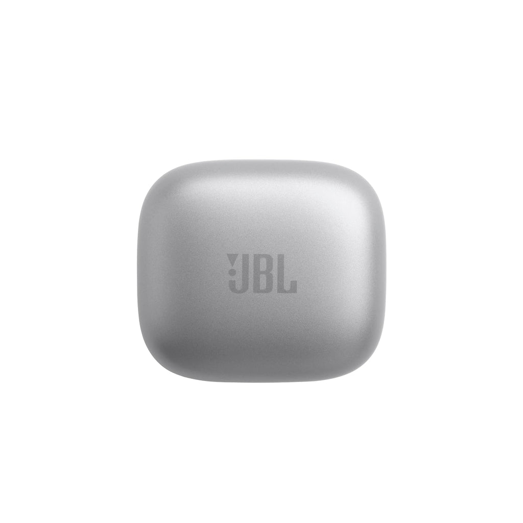 JBL Live Free 2: 35 Hours of Playtime, True Adaptive Noise Cancelling, Smart Ambient, and beamforming mics (Silver), Small