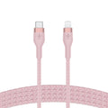 Belkin BoostCharge Pro Flex Braided USB Type C to Lightning Cable (2M/6.6ft), MFi Certified 20W Fast Charging PD Power Delivery for iPhone 14/14 Plus, 13, 12, Pro, Max, Mini, SE, iPad and More - Pink
