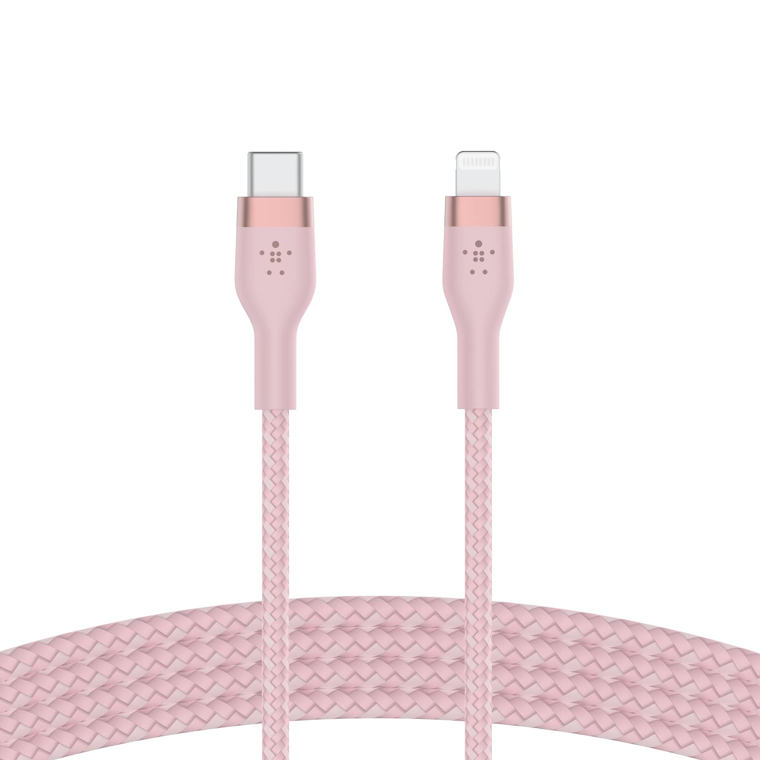 Belkin BoostCharge Pro Flex Braided USB Type C to Lightning Cable (2M/6.6ft), MFi Certified 20W Fast Charging PD Power Delivery for iPhone 14/14 Plus, 13, 12, Pro, Max, Mini, SE, iPad and More - Pink