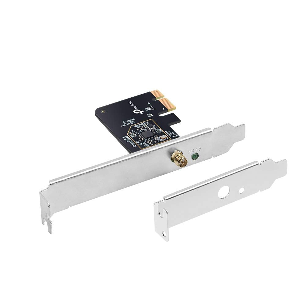 TP-Link PCIe WiFi Card for Desktop PC, Dual Band Wireless Internal Network Card(Archer T2E) High-Gain Antenna, MU-MIMO, WPA3, Low Profile, Supports Windows 10