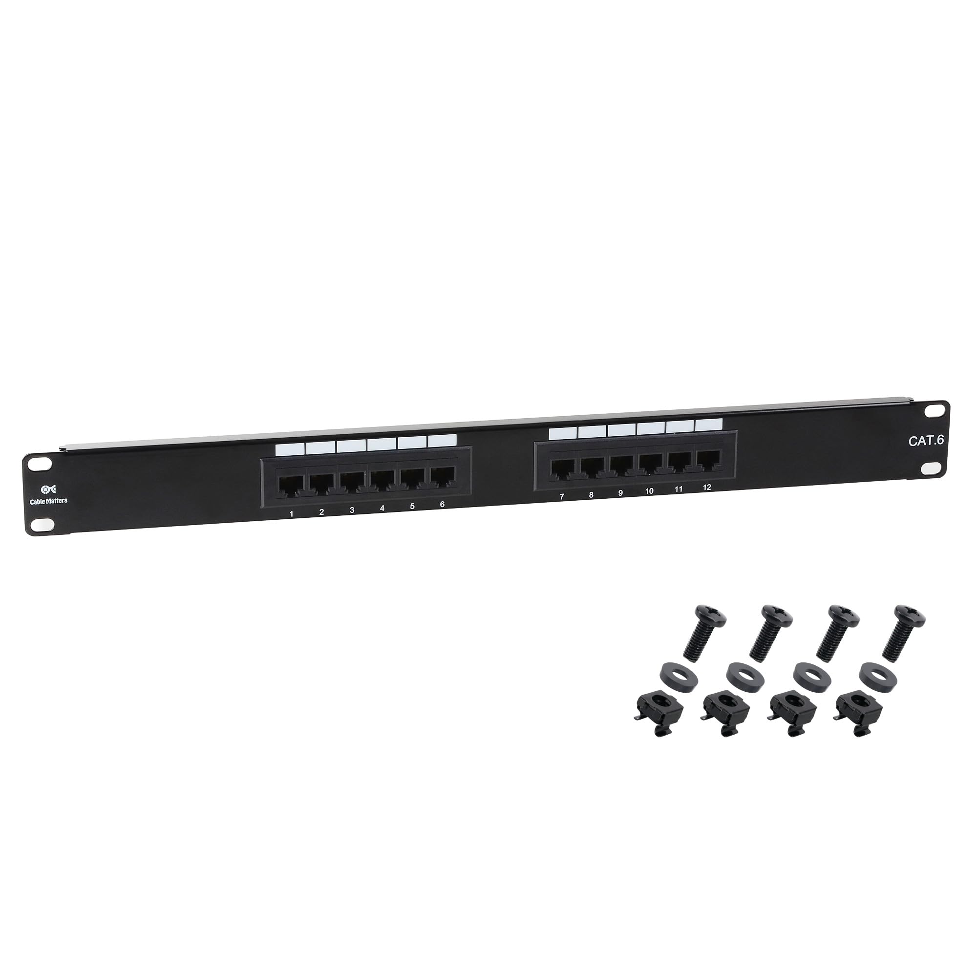 [UL Listed] Cable Matters Rackmount or Wallmount 12-Port Cat6 RJ45 Patch Panel