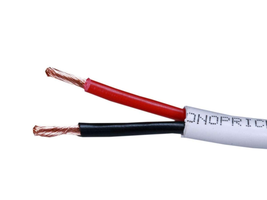 Monoprice Access Series 18 Gauge AWG CL3 Rated 2 Conductor Speaker Wire/Cable - 1000ft Fire Safety in Wall Rated, Jacketed in White PVC Material 99.9% Oxygen-Free Pure Bare Copper