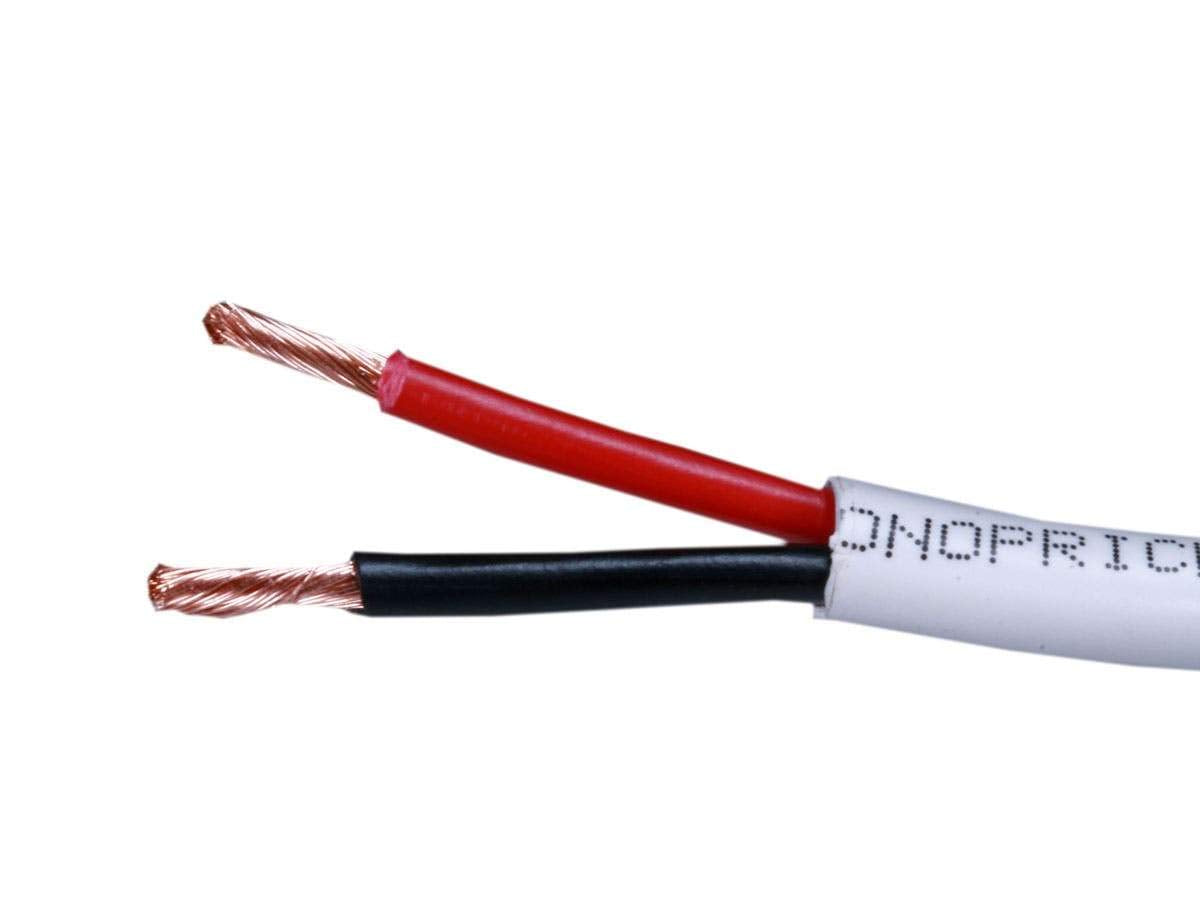 Monoprice Access Series 18 Gauge AWG CL3 Rated 2 Conductor Speaker Wire/Cable - 1000ft Fire Safety in Wall Rated, Jacketed in White PVC Material 99.9% Oxygen-Free Pure Bare Copper