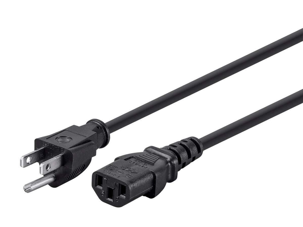 Monoprice 6ft 14AWG Power Cord Cable w/ 3 Conductor PC Power Connector Socket, 15A (NEMA 5-15P to IEC-320-C13)