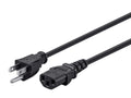Monoprice 105289 1-Feet 14AWG Power Cord Cable with 3 Conductor PC Power Connector Socket, Black