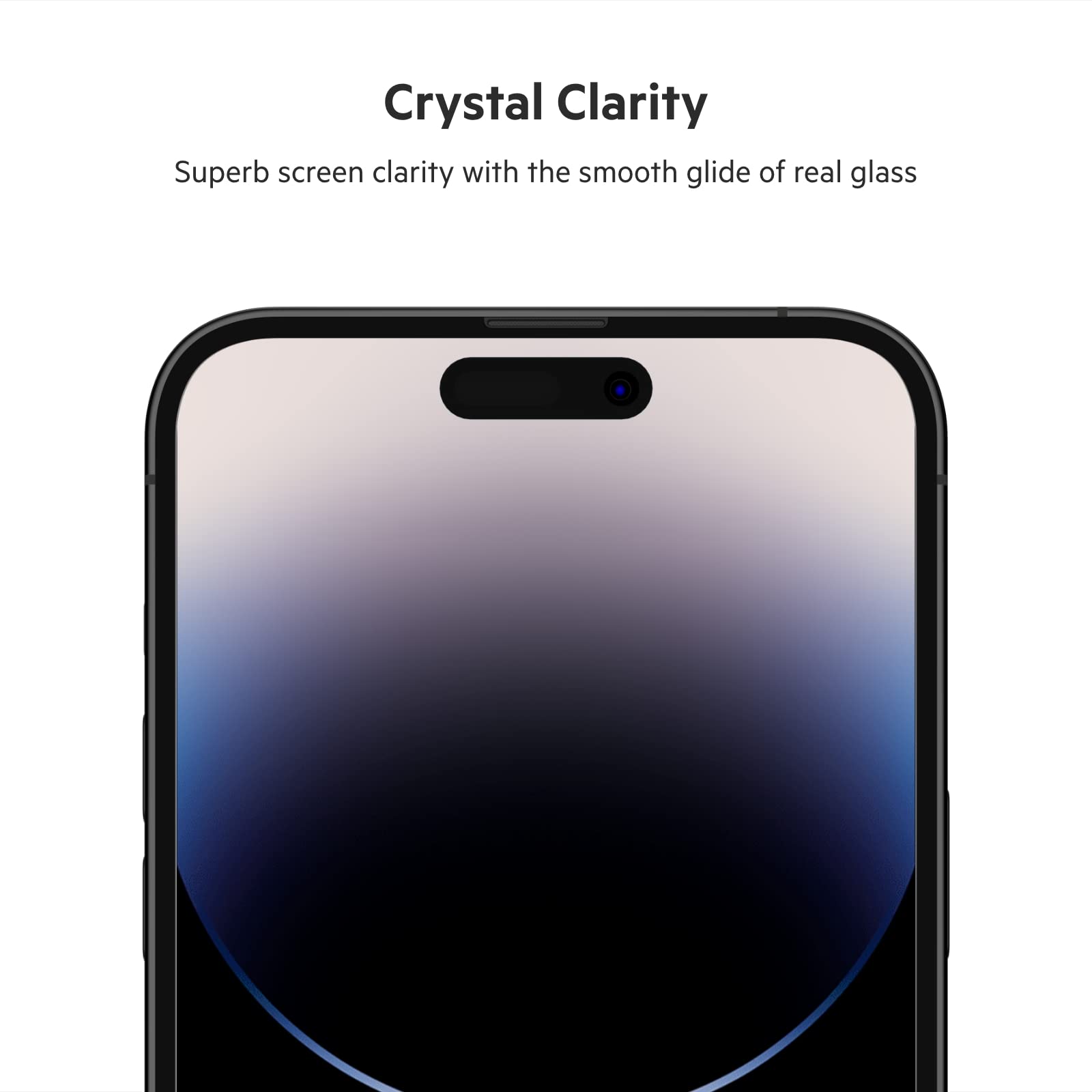 Belkin TemperedGlass iPhone 14 Pro Max Screen Protector, AntiMicrobial-Treated, Easy Bubble Free Application with Included Installation Guide Tray, 9H Hardness Tested
