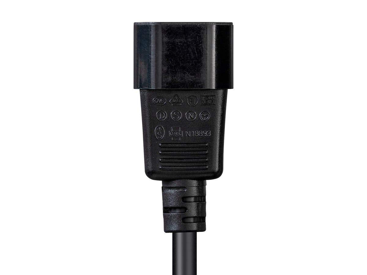Monoprice Power Cord - 6 Feet - Black | IEC 60320 C19 to IEC 60320 C14, 16AWG, 10A, Sjt, 100-250V