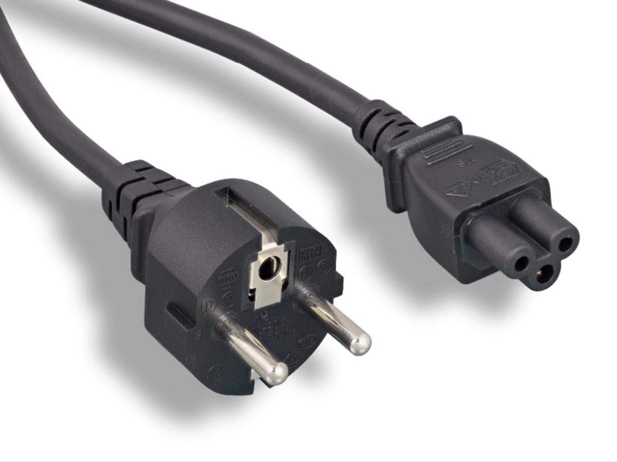 Monoprice Power Cord - CEE 7/7 (German and French) to IEC 60320 C5 18AWG 2-Prong Black 6ft
