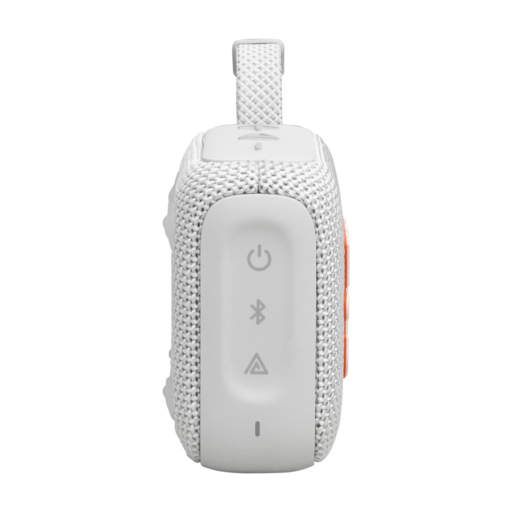 JBL Go 4 - Ultra-Portable, Waterproof and Dustproof Bluetooth Speaker, Big Pro Sound with punchy bass, 7-Hour Built-in Battery, Made in part with recycled materials (White)