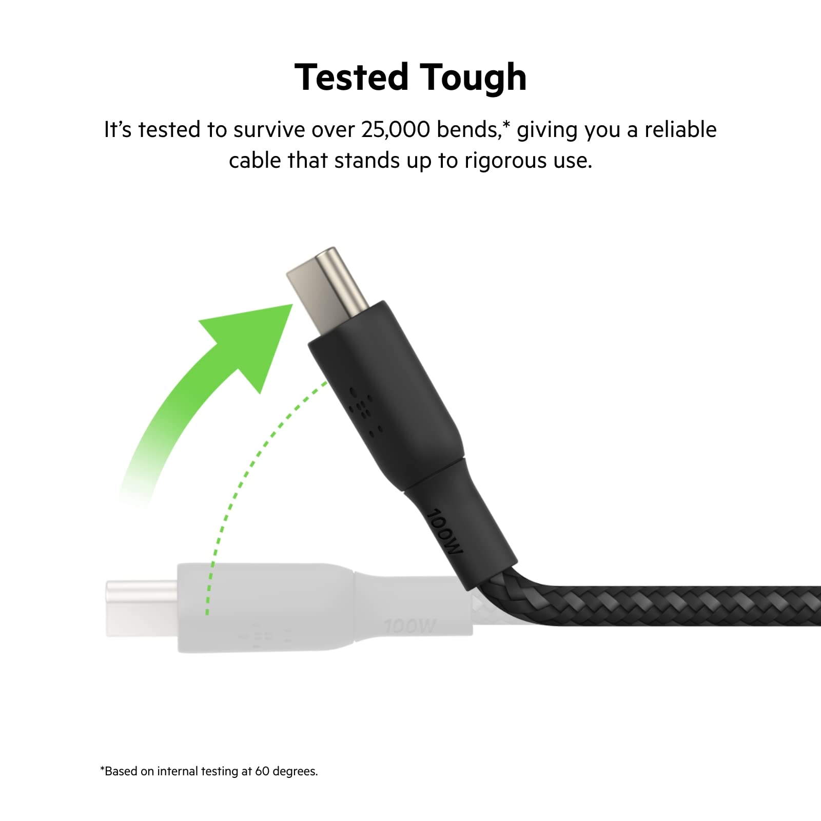Belkin USB Type C to C Cable, 100W Power Delivery USB-IF Certified 2.0 USB C Charger Cable with Double Braided Nylon Exterior for iPhone 16, 15, iPad, MacBook, Galaxy, Pixel and More -3 m, black