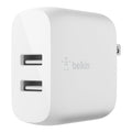 Belkin 24W Dual Port USB Wall Charger - iPhone Fast Charging - Charging Block for Power Bank, iPhone 14, iPhone13, iPhone 12, iPhone 11, iPad Pro, Samsung & More, iPhone Cable Not Included