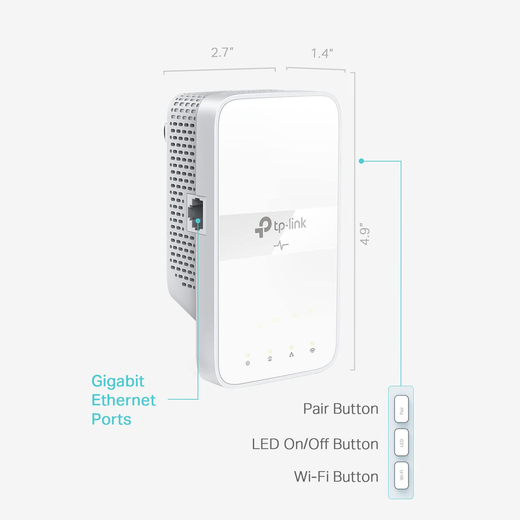 TP-Link Powerline WiFi Extender TL-WPA7617 - AC1200 Dual Band Powerline Network Extender, Gigabit Port, Passthrough, OneMesh, Ethernet Over Power, ???-?? ????