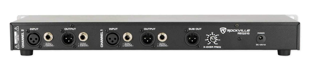 Rockville REQ215 Dual 15 Band 1/3 Octave Graphic Equalizer with Sub-Output!