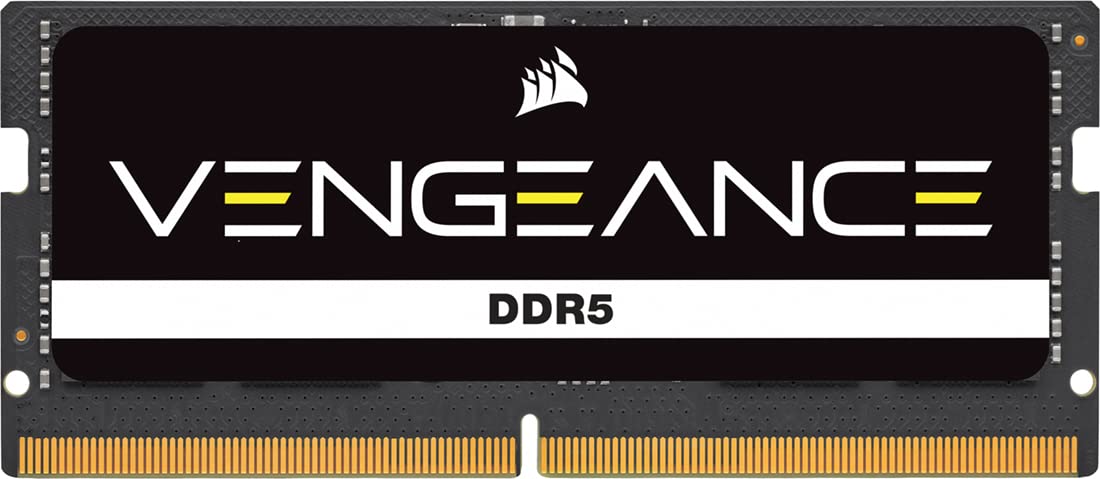 CORSAIR VENGEANCE SODIMM DDR5 RAM 32GB (1x32GB) Up to 5600MHz CL48 Intel XMP iCUE Compatible Computer Memory – Black (CMSX32GX5M1A5600C48)