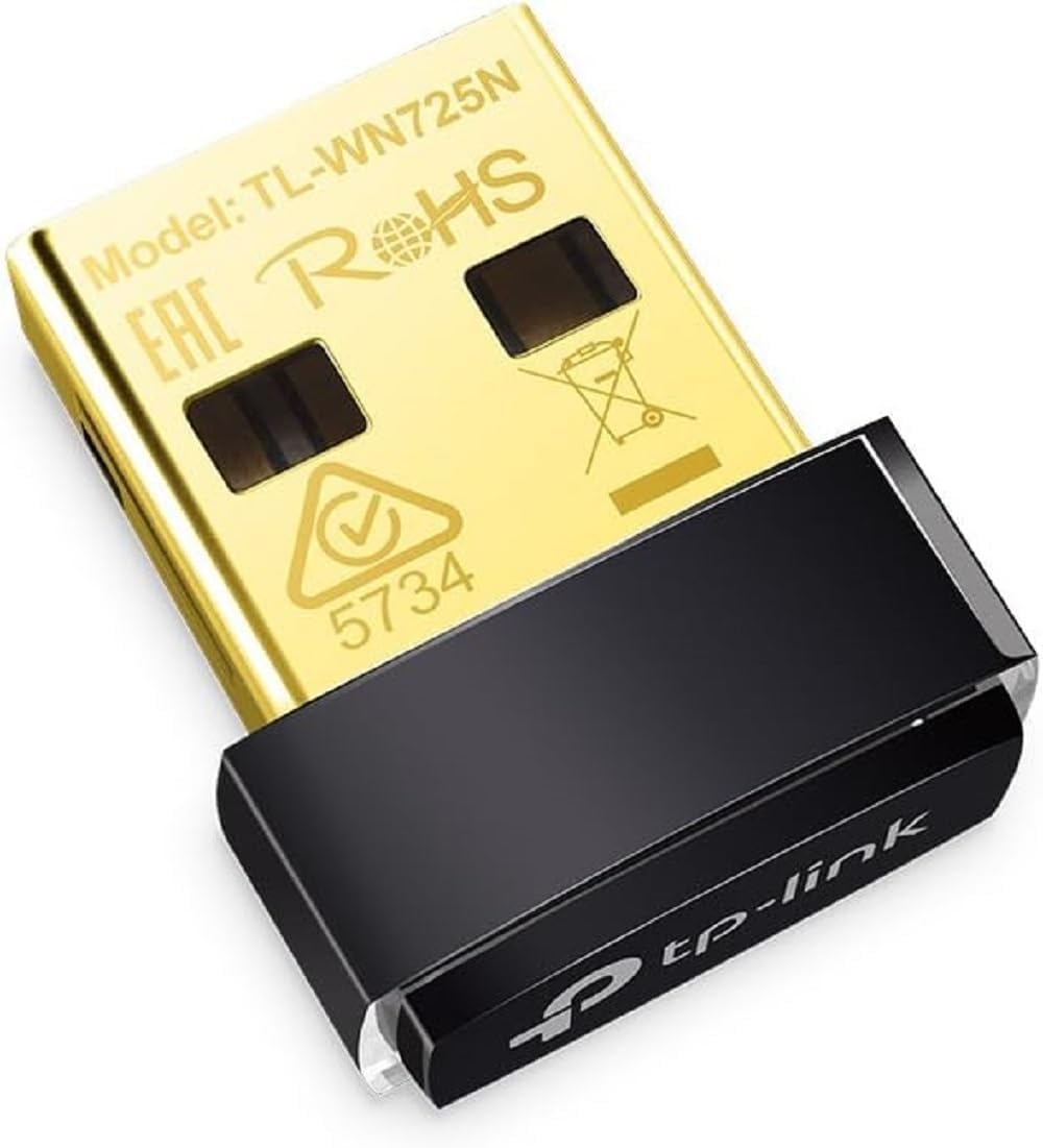 TP-Link TL-WN725N USB WiFi Adapter for PC/Laptop, 150Mbps Wireless Nano USB 2.0 Adapter, Wi-Fi Dongle for streaming/internet calls, Supports Windows 11/10/8.1/8/7/XP, Mac OS X, Linux, Easy setup