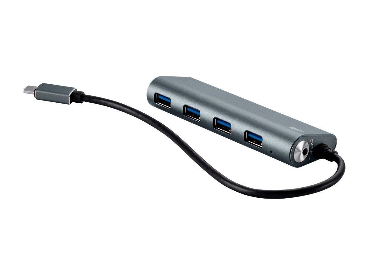 Monoprice 114908 4 Port USB-C Hub - Aluminum, SuperSpeed Transfer Rates, Compatible with Apple MacBook, Google Chromebook & More