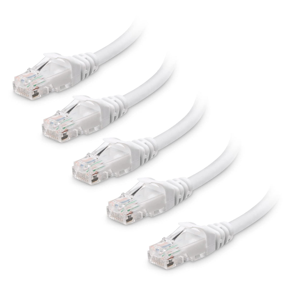 Cable Matters 5-Pack, Cat6 Snagless Ethernet Patch Cable in White 7 Feet