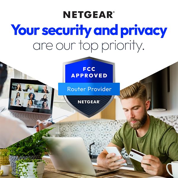 NETGEAR Nighthawk (RS200) Dual Band WiFi 7 Router Security Functions Wireless Speed BE6500 (up to 6.5Gbps) Covers up to 2500 sq.m, 80 Devices, 2.5GB Internet Port