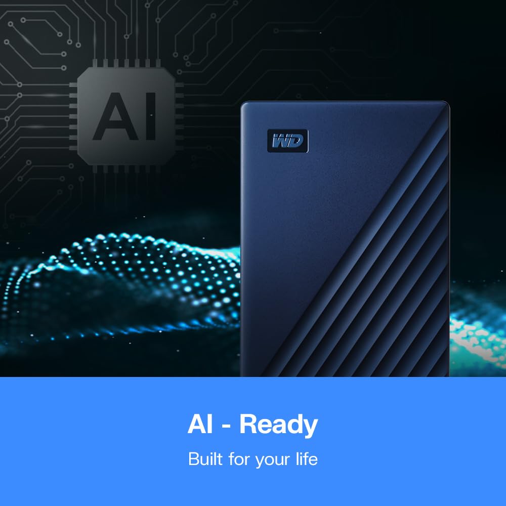 WD 2TB My Passport for Mac portable external storage, USB 3.0, Mac Compatible external hard drive, software for device management, backup and password protection, Time Machine Ready, Midnight Blue