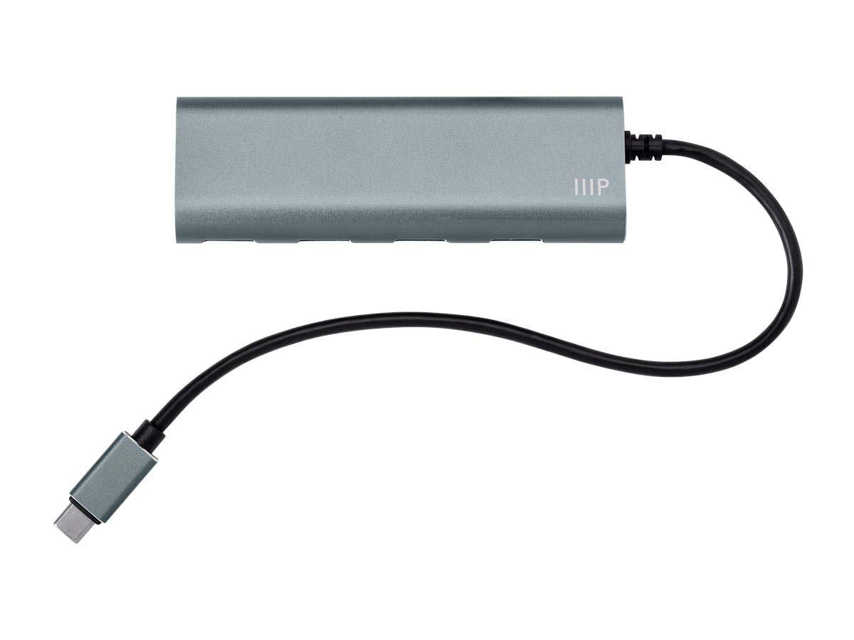 Monoprice 114908 4 Port USB-C Hub - Aluminum, SuperSpeed Transfer Rates, Compatible with Apple MacBook, Google Chromebook & More