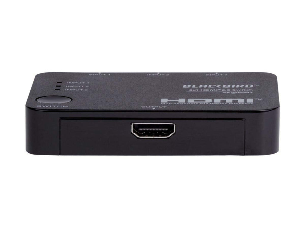 Monoprice Blackbird 4K 3x1 HDMI 2.0 Slim Switch - Black |4k @ 60Hz, HDCP 2.2 Compliant, HDR, Dolby TrueHD Support and IR Remote Control