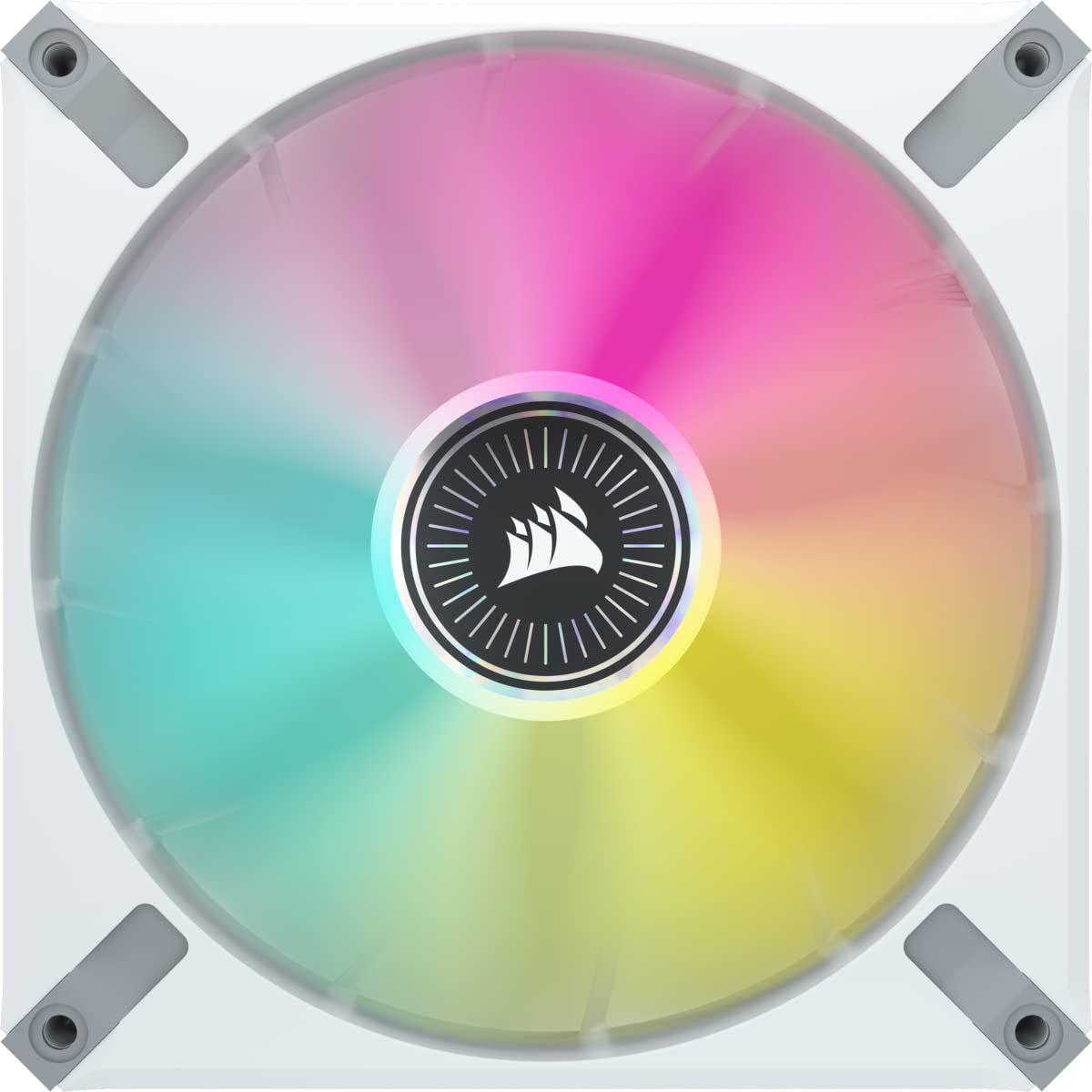 Corsair iCUE ML140 RGB ELITE, 140mm PWM RGB Fan (Corsair AirGuide Technology, Magnetic Levitation Bearing, Up to 1,600 RPM, Low Noise, iCUE Lighting Node CORE Included) Dual Pack - White (CO-9050119-WW)